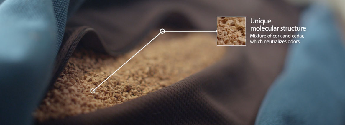 Dog\'s bed with natural filling cork and cedar 